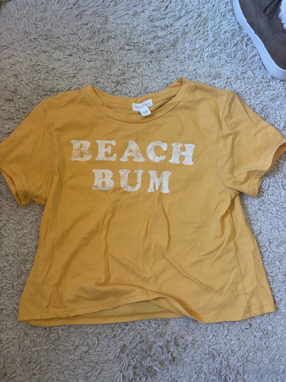 Full Tilt Yellow Graphic Tee with White Print
